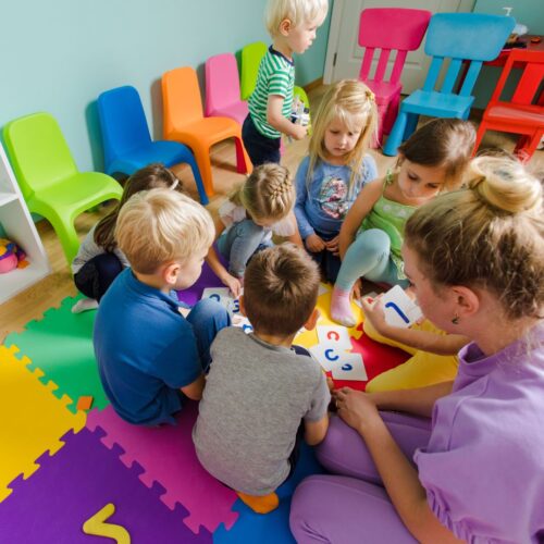 preschool kids playing a game